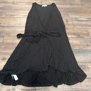 Loft Ann Taylor Women's Size‎ Small S Black Polka dot Wrap Dress